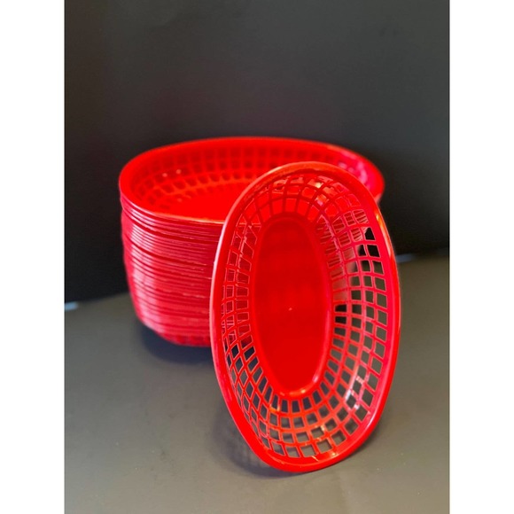 Hot Dog/Hamburger Barbecue Plastic Basket 9” Dish 29 Pieces - Picture 5 of 6